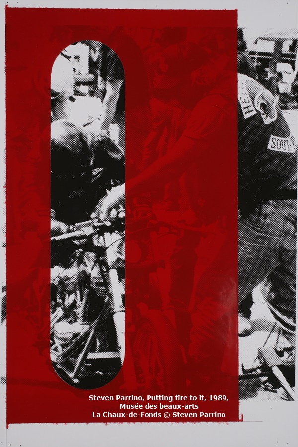 click to enlarge- double click to reduce Steven Parrino, Putting fire to it, 1989, Musée des beaux-arts La Chaux-de-Fonds © Steven Parrino