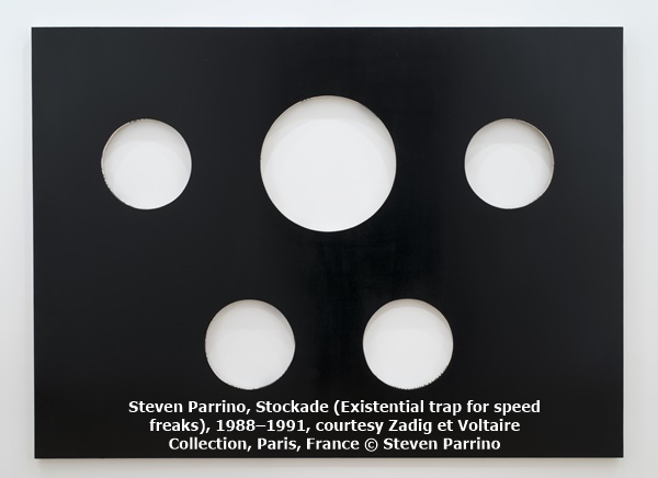 click to enlarge- double click to reduce Steven Parrino, Stockade (Existential trap for speed freaks), 1988–1991, courtesy Zadig et Voltaire Collection, Paris, France © Steven Parrino