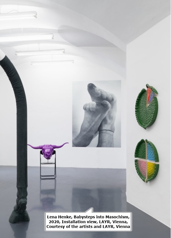 Lena Henke, Babysteps into Masochism, 2020, Installation view, LAYR, Vienna, Courtesy of the artists and LAYR, Vienna