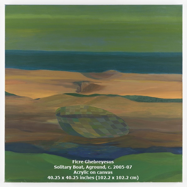 Ficre Ghebreyesus
Solitary Boat, Aground, c. 2005-07
Acrylic on canvas
40.25 x 40.25 inches (102.2 x 102.2 cm)