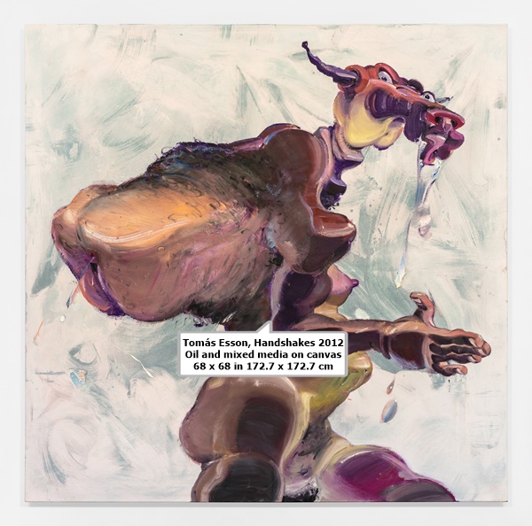 click to enlarge- double click to reduce Tomás Esson
Handshakes
2012
Oil and mixed media on canvas
68 x 68 in
172.7 x 172.7 cm
ESSTO234