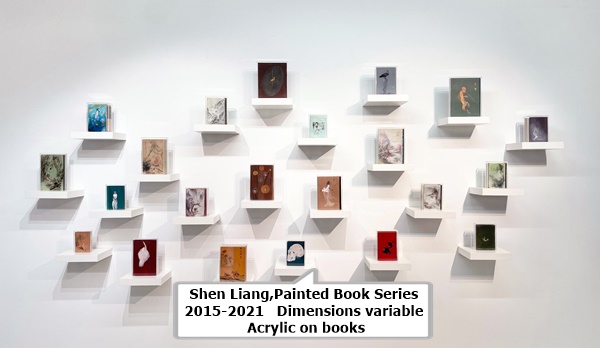 click to enlarge- double click to reduce Shen Liang,Painted Book Series
2015-2021 Dimensions variable
Acrylic on books