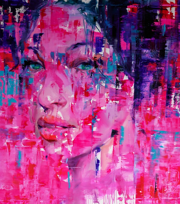 click to enlarge- double click to reduce FABIO ABBRECCIA, Verdazzurra, oil on canvas, 170x160 cm