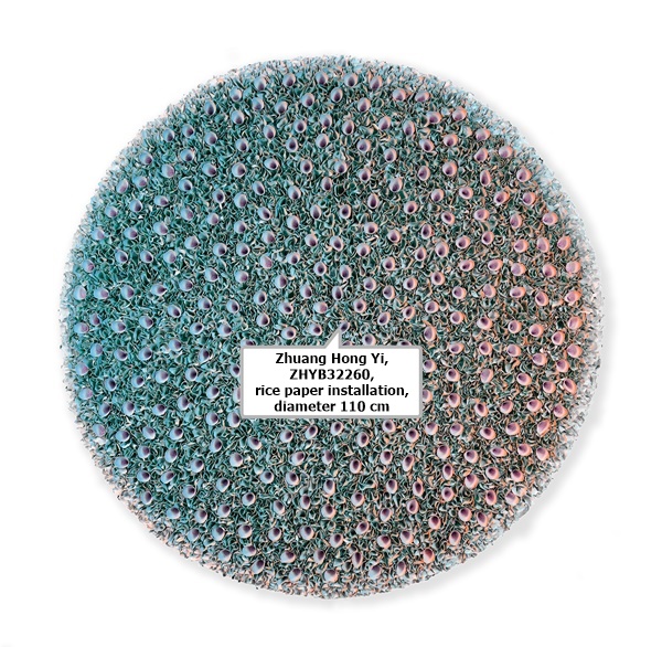 click to enlarge- double click to reduce Zhuang Hong Yi, ZHYB32260, rice paper installation, diameter 110 cm