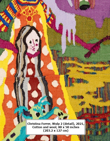 click to enlarge- double click to reduce Christina Forrer, Wulp 2 (detail), 2021, Cotton and wool, 80 x 50 inches (203.2 x 127 cm)