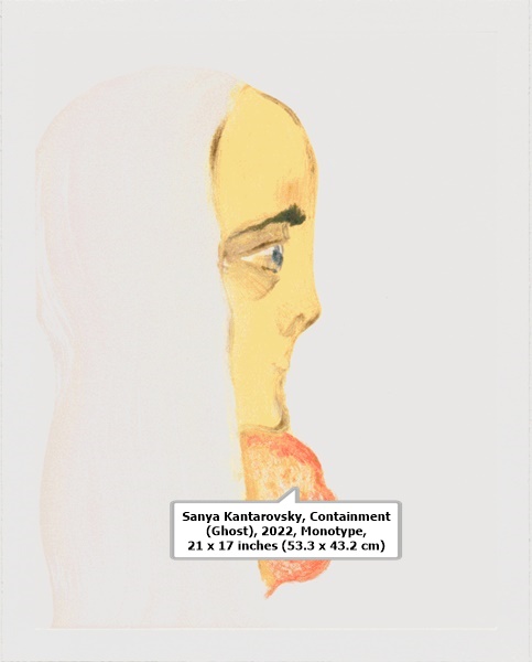 Sanya Kantarovsky, Containment (Ghost), 2022, Monotype, 21 x 17 inches (53.3 x 43.2 cm)