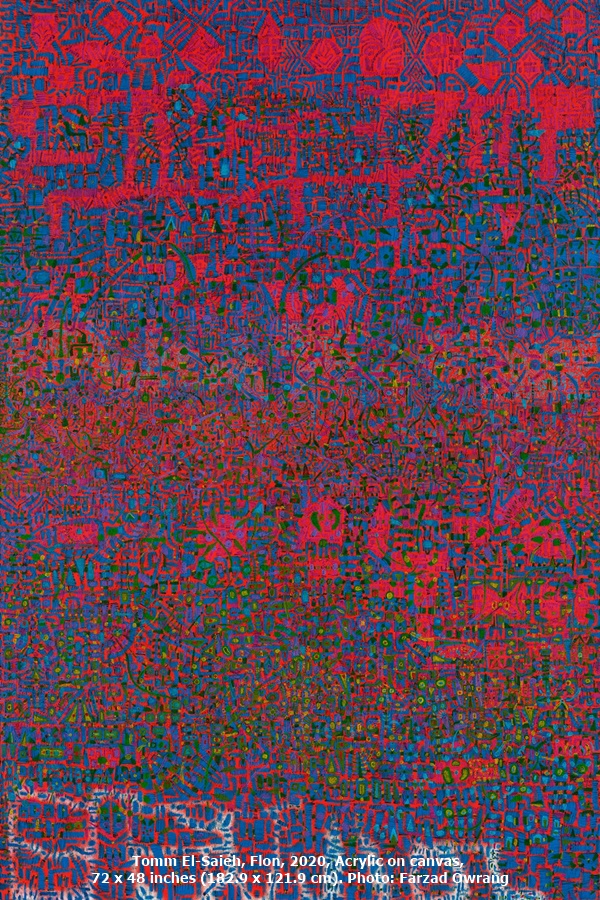 click to enlarge- double click to reduce Tomm El-Saieh, Flon, 2020, Acrylic on canvas, 72 x 48 inches (182.9 x 121.9 cm). Photo: Farzad Owrang