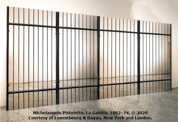 click to enlarge- double click to reduce Michelangelo Pistoletto, La Gabbia, 1962–74. © 2020 Michelangelo Pistoletto. Courtesy of Luxembourg & Dayan, New York and London.