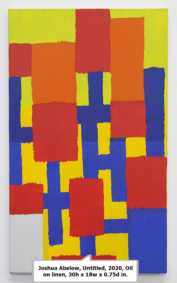 click to enlarge- double click to reduce Joshua Abelow, Untitled, 2020, Oil on linen, 30h x 18w x 0.75d in.