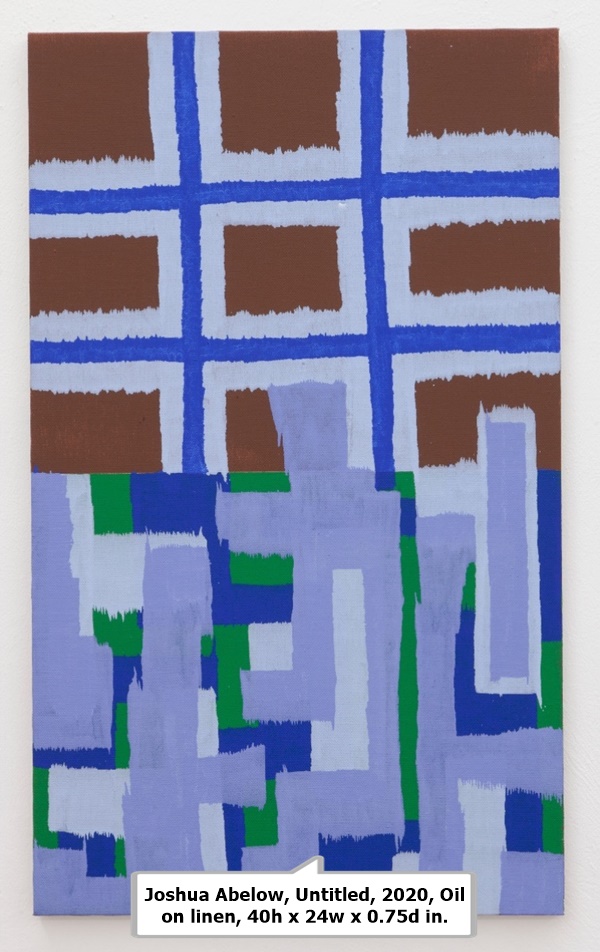 click to enlarge- double click to reduce Joshua Abelow, Untitled, 2020, Oil on linen, 40h x 24w x 0.75d in.