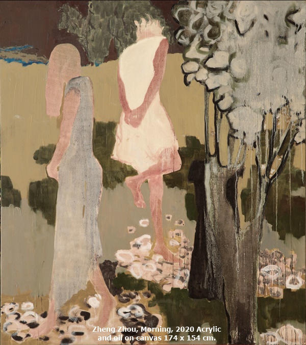 click to enlarge- double click to reduce Zheng Zhou, Morning, 2020 Acrylic and oil on canvas 174 x 154 cm.