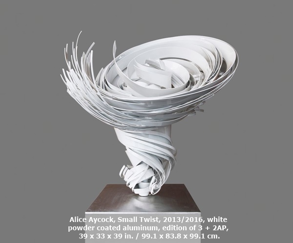 click to enlarge- double click to reduce Alice Aycock, Small Twist, 2013/2016, white powder coated aluminum, edition of 3 + 2AP, 39 x 33 x 39 in. / 99.1 x 83.8 x 99.1 cm.