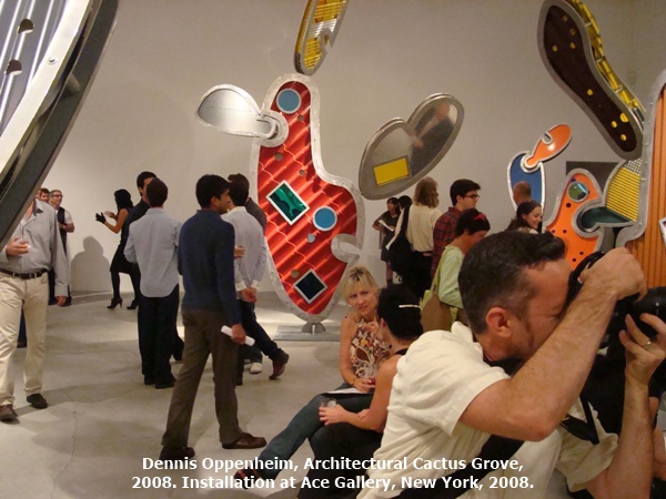 click to enlarge- double click to reduce Dennis Oppenheim, Architectural Cactus Grove, 2008. Installation at Ace Gallery, New York, 2008.