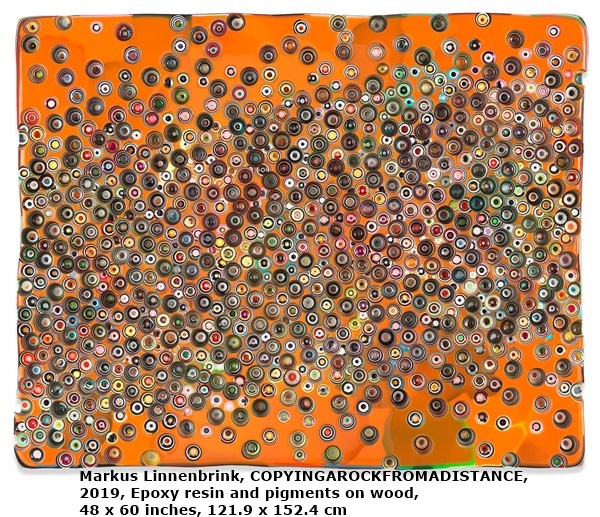 Markus Linnenbrink, COPYINGAROCKFROMADISTANCE, 2019, Epoxy resin and pigments on wood, 48 x 60 inches, 121.9 x 152.4 cm