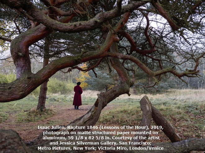 click to enlarge- double click to reduce Isaac Julien, Rapture 1846 (Lessons of the Hour), 2019, photograph on matte structured paper mounted on aluminum, 59 1/8 x 82 5/8 in. Courtesy of the artist and Jessica Silverman Gallery, San Francisco; Metro Pictures, New York; Victoria Miro, London/Venice