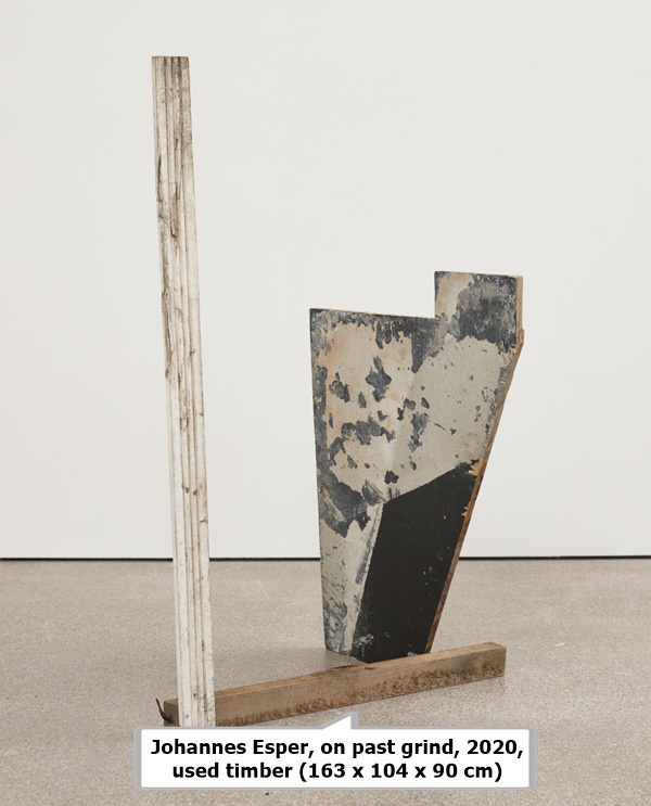 click to enlarge- double click to reduce Johannes Esper, on past grind, 2020, used timber (163 x 104 x 90 cm)