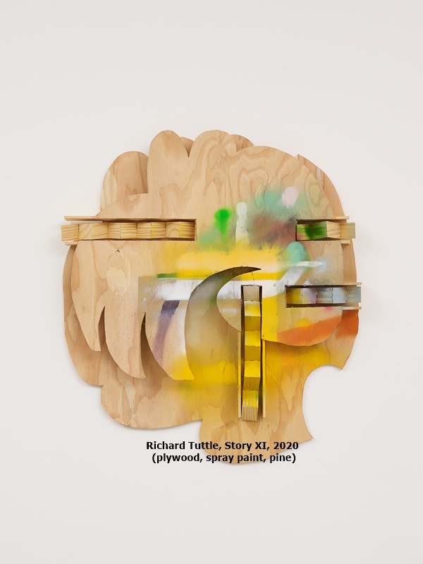 Richard Tuttle, Story XI, 2020 (plywood, spray paint, pine)
