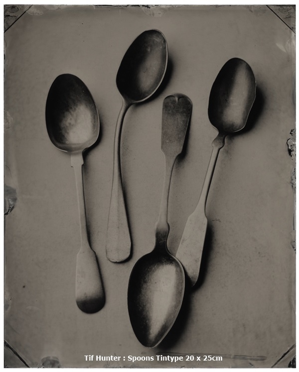 click to enlarge- double click to reduce Tif Hunter : Spoons
Tintype
20 x 25cm