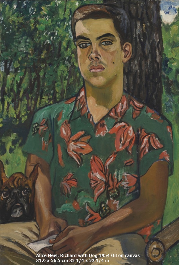 Alice Neel
Richard with Dog
1954
Oil on canvas
81.9 x 56.5 cm
32 1/4 x 22 1/4 in
