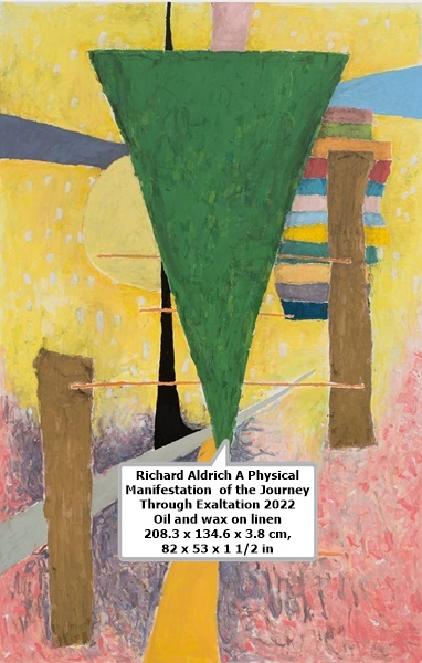 Richard Aldrich A Physical Manifestation of the Journey Through Exaltation 2022 Oil and wax on linen 208.3 x 134.6 x 3.8 cm, 82 x 53 x 1 1/2 in 