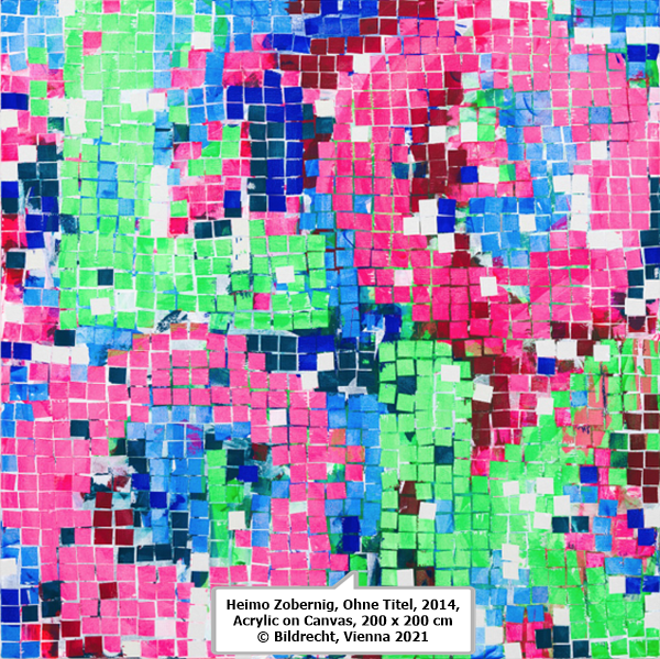 click to enlarge- double click to reduce Heimo Zobernig, Ohne Titel, 2014, Acrylic on Canvas, 200 x 200 cm © Bildrecht, Vienna 2021