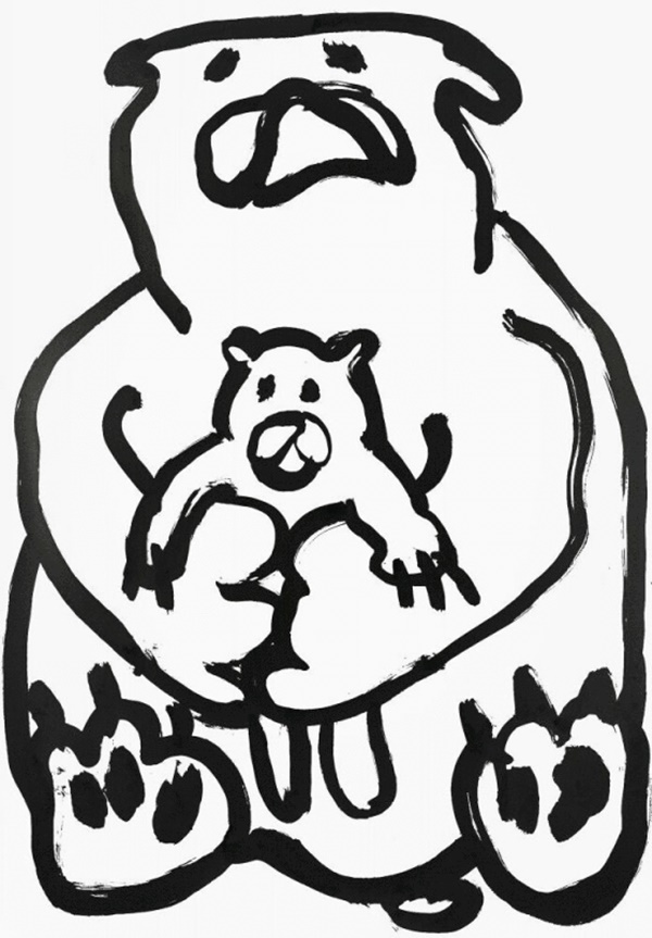 Paul Chan : ink on paper, 2020 die Pflege, pflegen