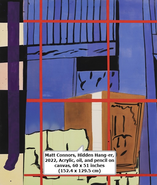 Matt Connors, Hidden Hang-er, 2022, Acrylic, oil, and pencil on canvas, 60 x 51 inches (152.4 x 129.5 cm)