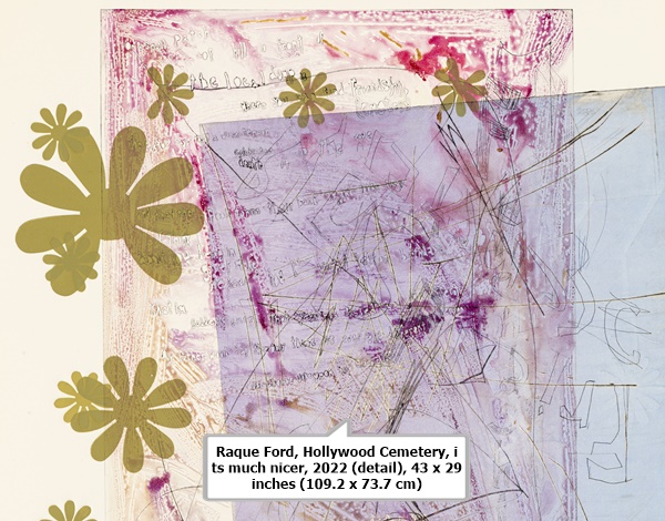 click to enlarge- double click to reduce Raque Ford, Hollywood Cemetery, its much nicer, 2022 (detail), 43 x 29 inches (109.2 x 73.7 cm)