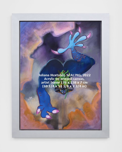 Juliana Huxtable
SCALING, 2022
Acrylic on printed canvas, artist frame
176 x 138 x 7 cm (69 1/4 x 54 3/8 x 2 3/4 in)