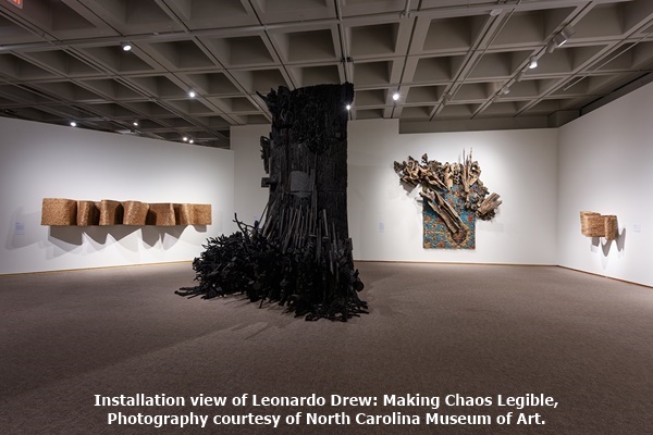 click to enlarge- double click to reduce Installation view of Leonardo Drew: Making Chaos Legible, North Carolina Museum of Art.
Photography courtesy of North Carolina Museum of Art.