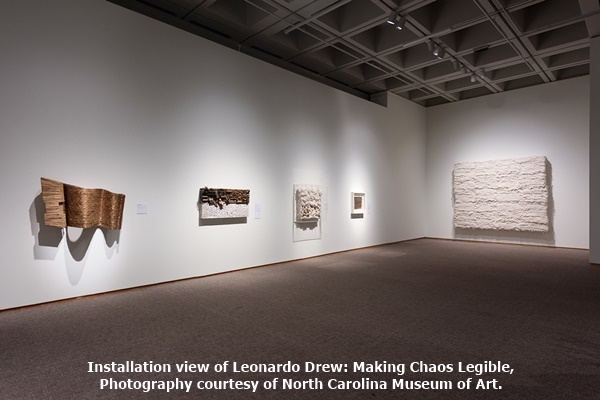 click to enlarge- double click to reduce Installation view of Leonardo Drew: Making Chaos Legible, North Carolina Museum of Art.
Photography courtesy of North Carolina Museum of Art.