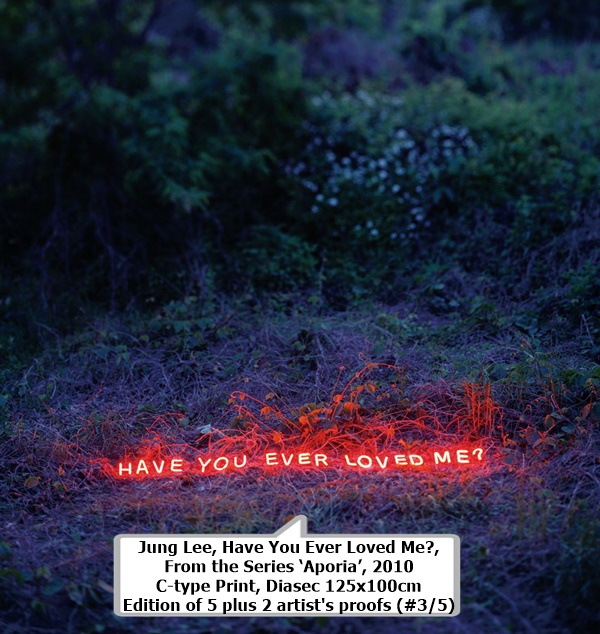 click to enlarge- double click to reduce JUNG LEE
Have You Ever Loved Me?, From the Series ‘Aporia’, 2010
C-type Print, Diasec
125x100cm
Edition of 5 plus 2 artist's proofs (#3/5)