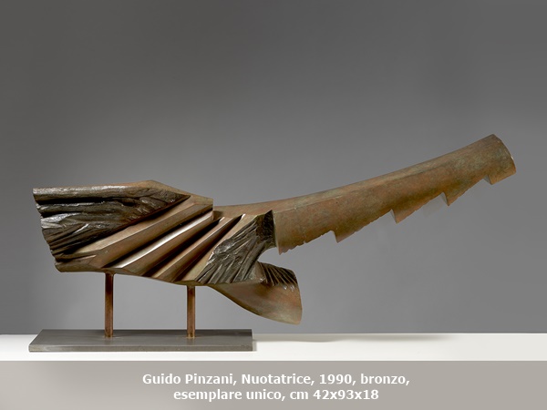 Guido Pinzani, Nuotatrice, 1990, bronzo, esemplare unico, cm 42x93x18