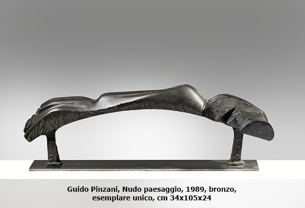 Guido Pinzani, Nudo paesaggio, 1989, bronzo, esemplare unico, cm 34x105x24