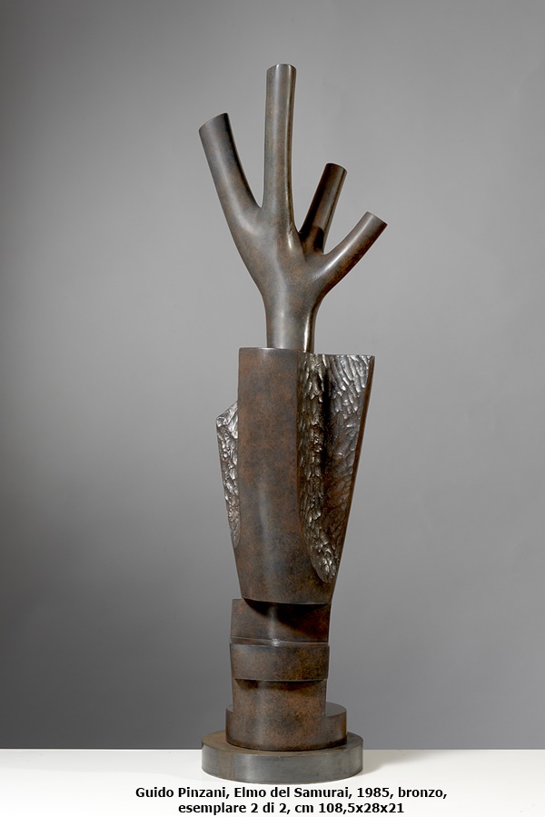 Guido Pinzani, Elmo del Samurai, 1985, bronzo, esemplare 2 di 2, cm 108,5x28x21