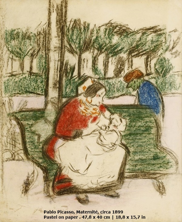 Pablo Picasso

Maternité, circa 1899

Pastel on paper . 47,8 x 40 cm | 18,8 x 15,7 in

