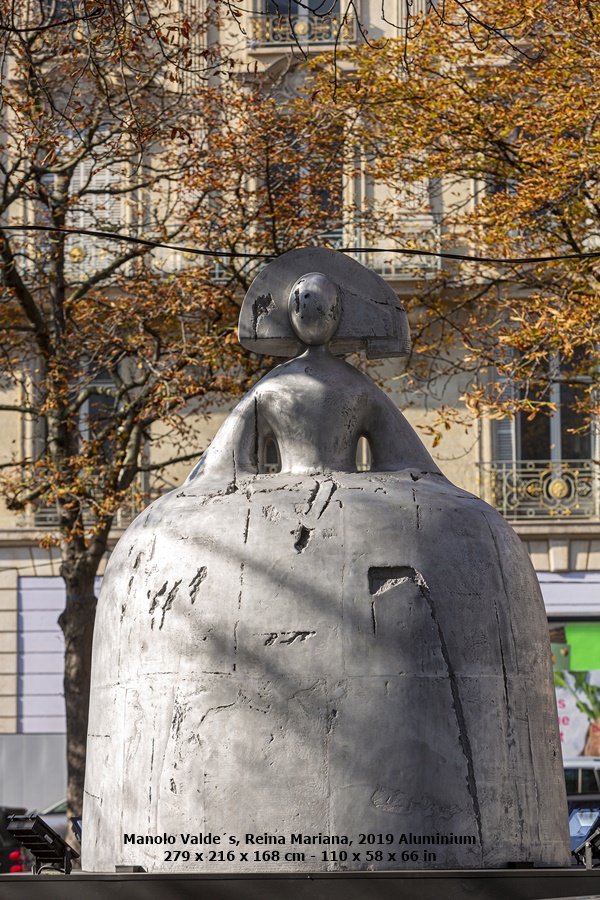 Manolo Valdés, Reina Mariana, 2019
Aluminium
279 x 216 x 168 cm - 110 x 58 x 66 in