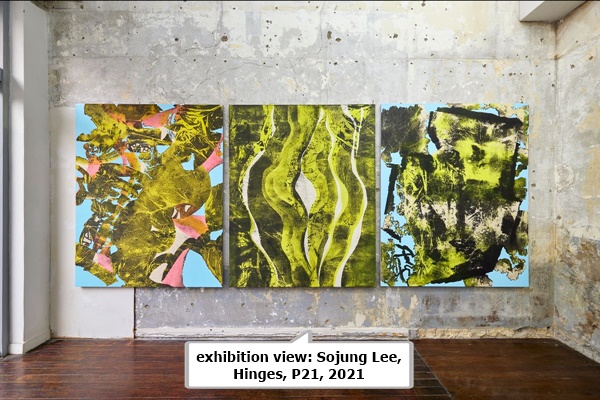 click to enlarge- double click to reduce exhibition view: Sojung Lee, Hinges, P21, 2021