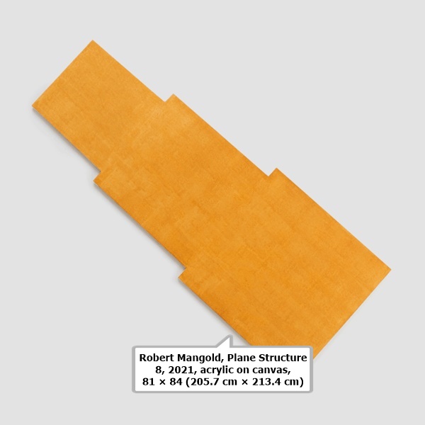 Robert Mangold, Plane Structure 8, 2021, acrylic on canvas, 81 × 84 (205.7 cm × 213.4 cm)