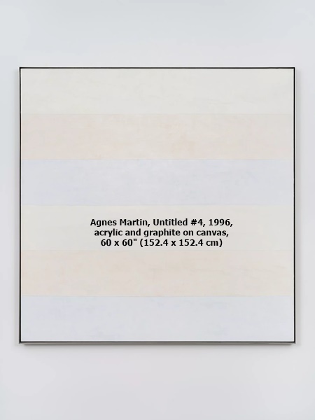 click to enlarge- double click to reduce Agnes Martin, Untitled #4, 1996, acrylic and graphite on canvas, 60 x 60