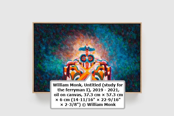 click to enlarge- double click to reduce William Monk, Untitled (study for the ferryman I), 2019 - 2021, oil on canvas, 37.3 cm × 57.3 cm × 6 cm (14-11/16