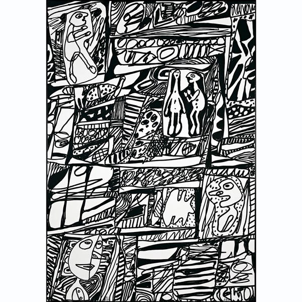 Jean Dubuffet
Site de Mémoire II  (1979)
Screen print on canvas
84 x 58 inches
Edition of 10