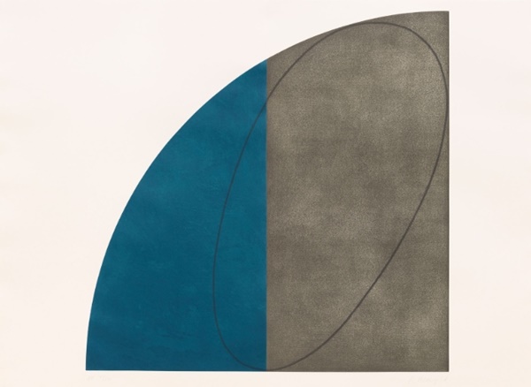 click to enlarge- double click to reduce Curved Plane/Figure I (1994)
Etching, soft-ground and aquatint on two sheets
42 3/4 x 58 inches
Edition of 50