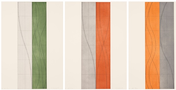 click to enlarge- double click to reduce Double Column A, B, & C (2006)
Set of three soft-ground and aquatint etchings
30 1/4 x 21 1/2 inches, each
Edition of 40