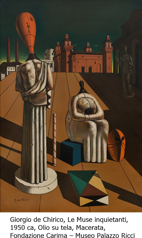 click to enlarge- double click to reduce Giorgio de Chirico, Le Muse inquietanti, 1950 ca, Olio su tela, Macerata, Fondazione Carima – Museo Palazzo Ricci