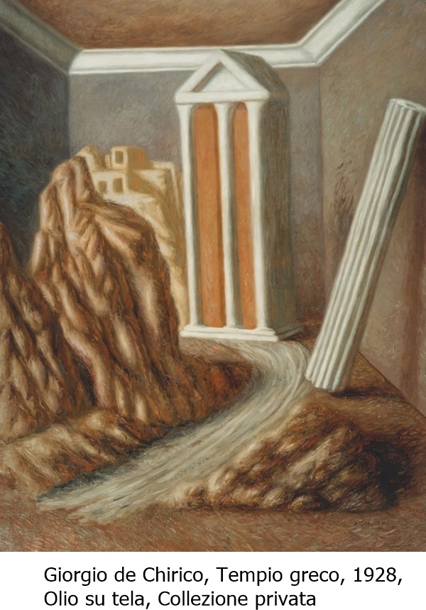 click to enlarge- double click to reduce Giorgio de Chirico, Tempio greco, 1928, Olio su tela, Collezione privata