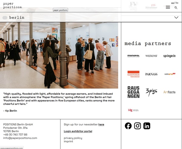 click to enlarge- double click to reduce 65 galleries at paper positions Berlin 2025 GERMANY - 1 > 4 May 2025 @positionsberlin