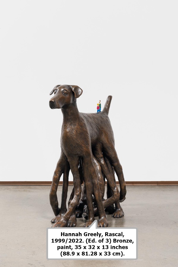 click to enlarge- double click to reduce Hannah Greely, Rascal, 1999/2022. (Ed. of 3) Bronze, paint, 35 x 32 x 13 inches (88.9 x 81.28 x 33 cm).