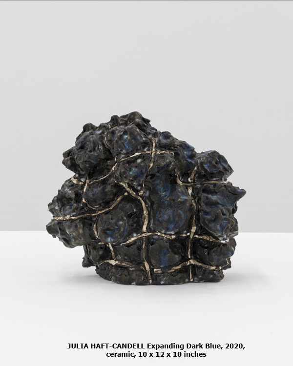 click to enlarge- double click to reduce JULIA HAFT-CANDELL Expanding Dark Blue, 2020, ceramic, 10 x 12 x 10 inches