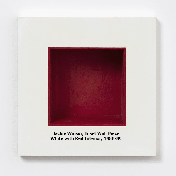 Jackie Winsor, Inset Wall Piece White with Red Interior, 1988-89